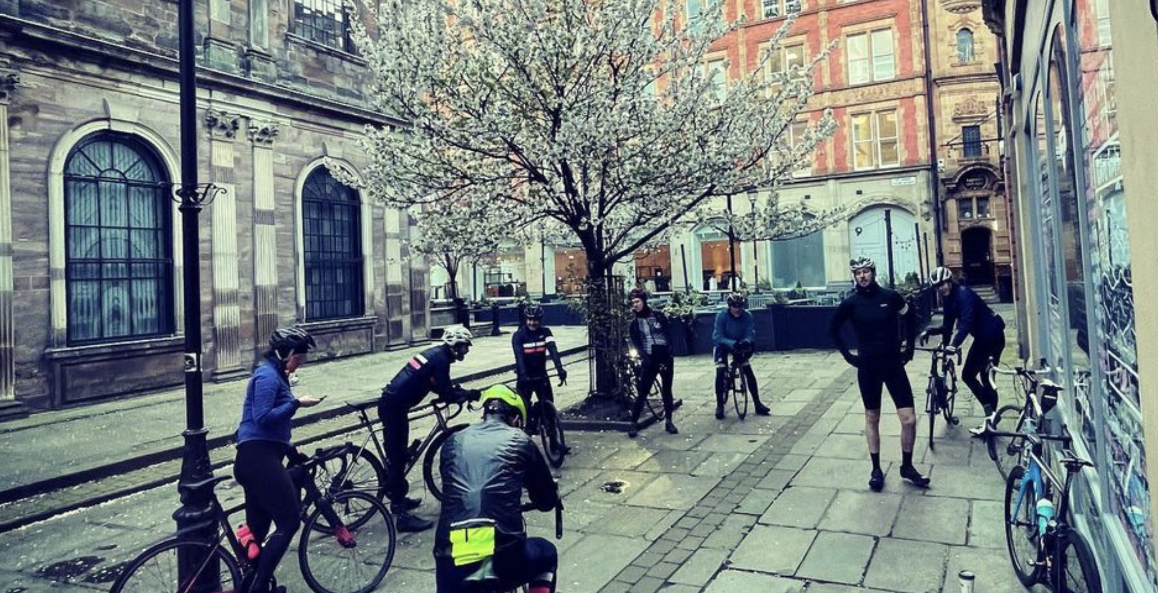 group of cyclists